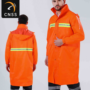 防暴雨加厚单件保安环卫长款防水反光雨衣